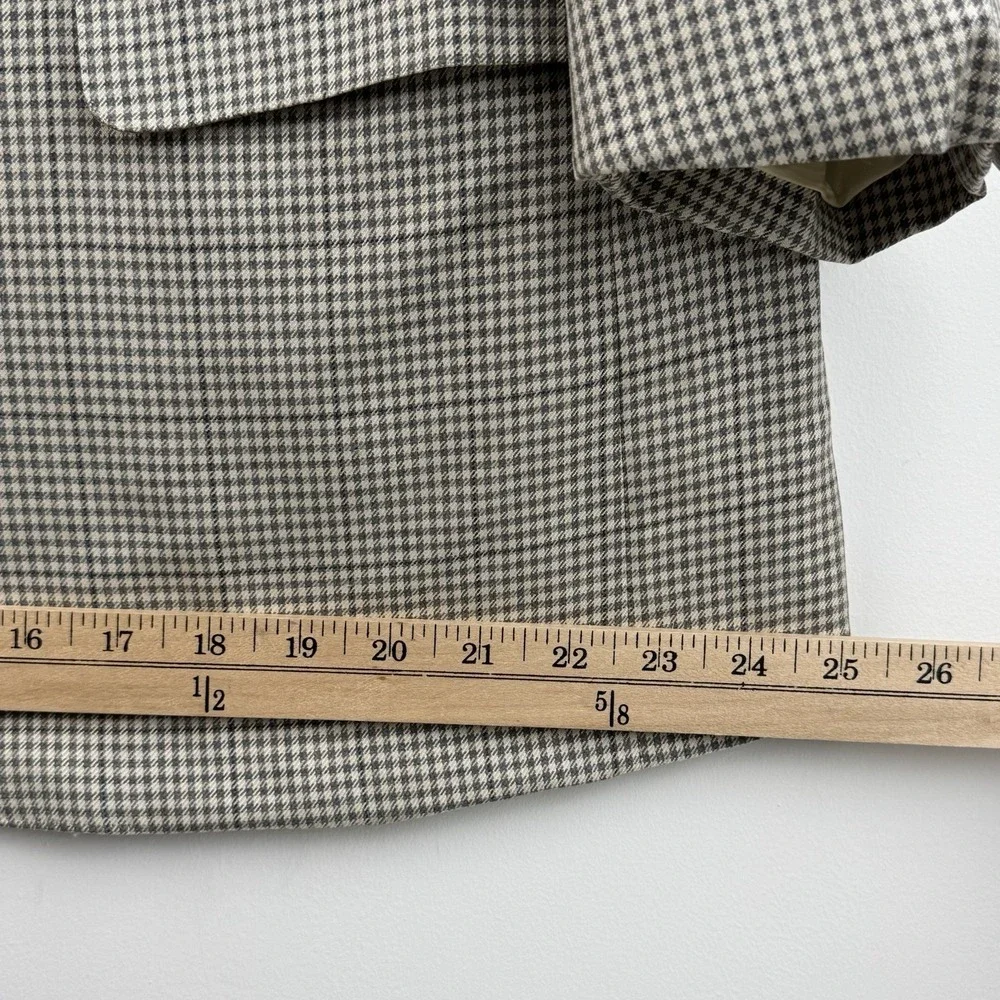 Brioni Roma Augusto Sport Coat Mens 44L Gray Houndstooth Wool Blazer Italy *FLAW